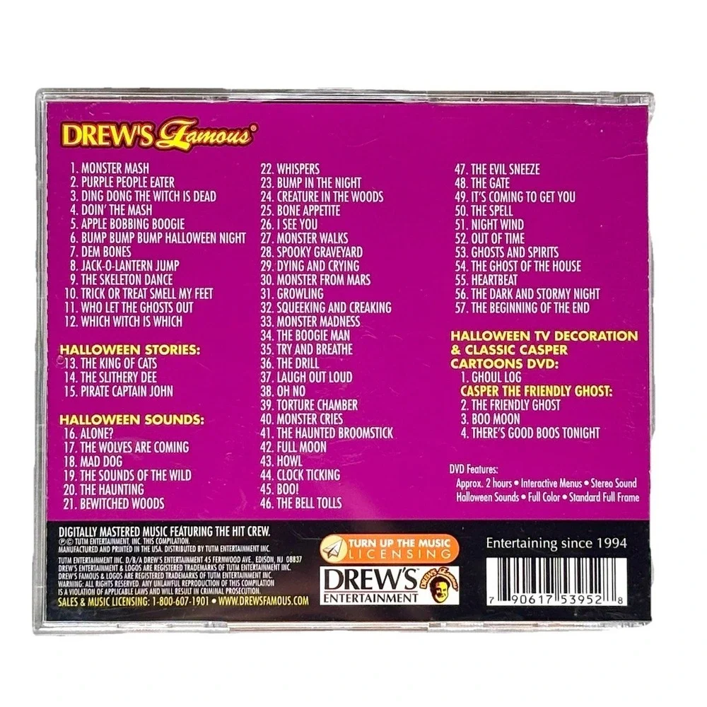 57 KIDS HALLOWEEN SONGS STORIES & SOUNDS CD + BONUS VIRTUAL GHOUL LOG/CASPER DVD
